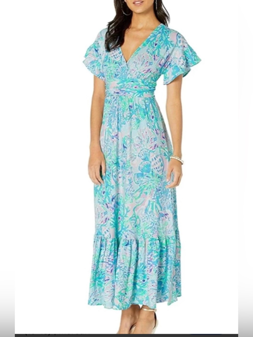 Lilly Pulitzer Jessi Midi Dress in the Craysea Sea Shell print